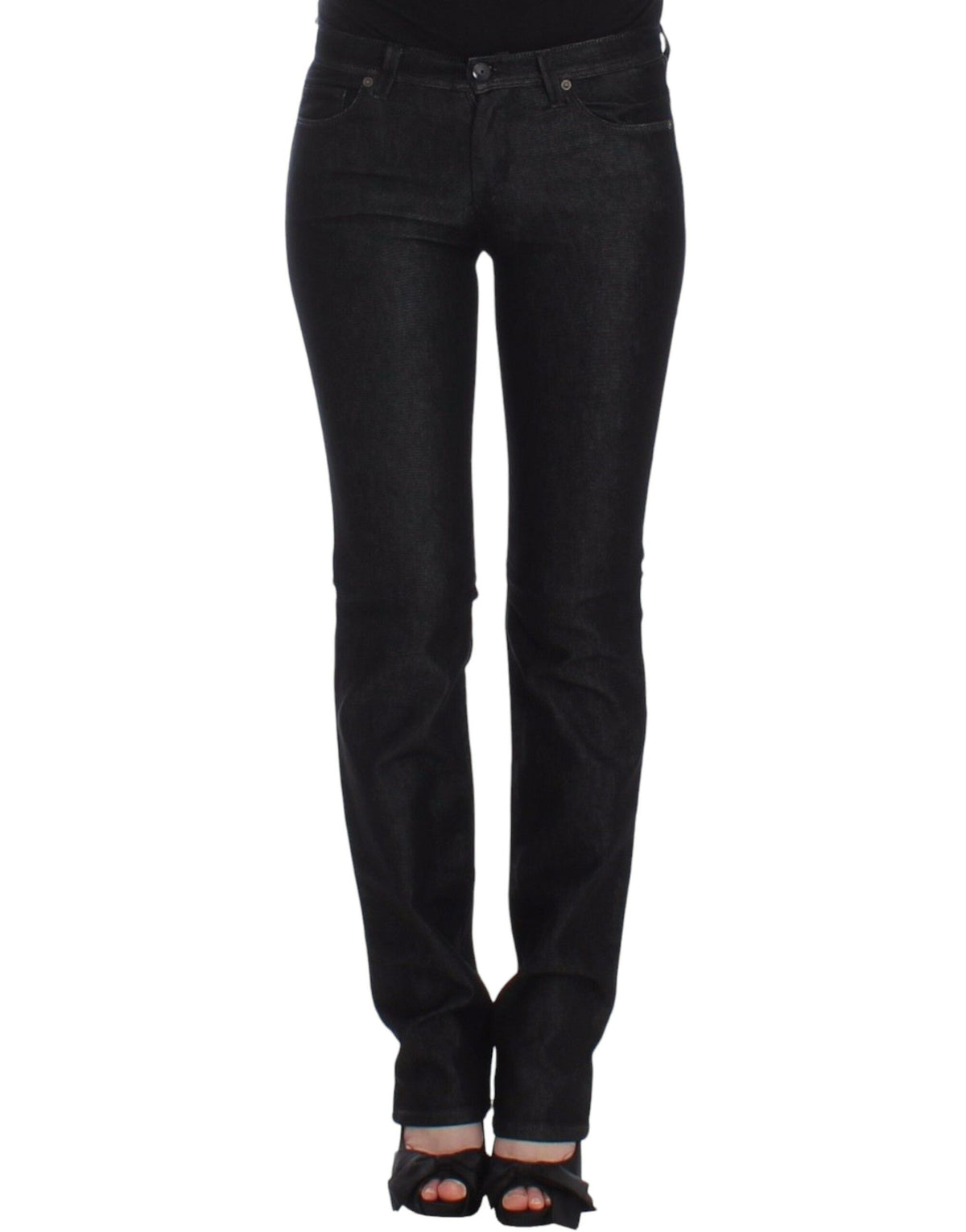 Jean slim noir en jean, taille skinny et extensible d'Ermanno Scervino.