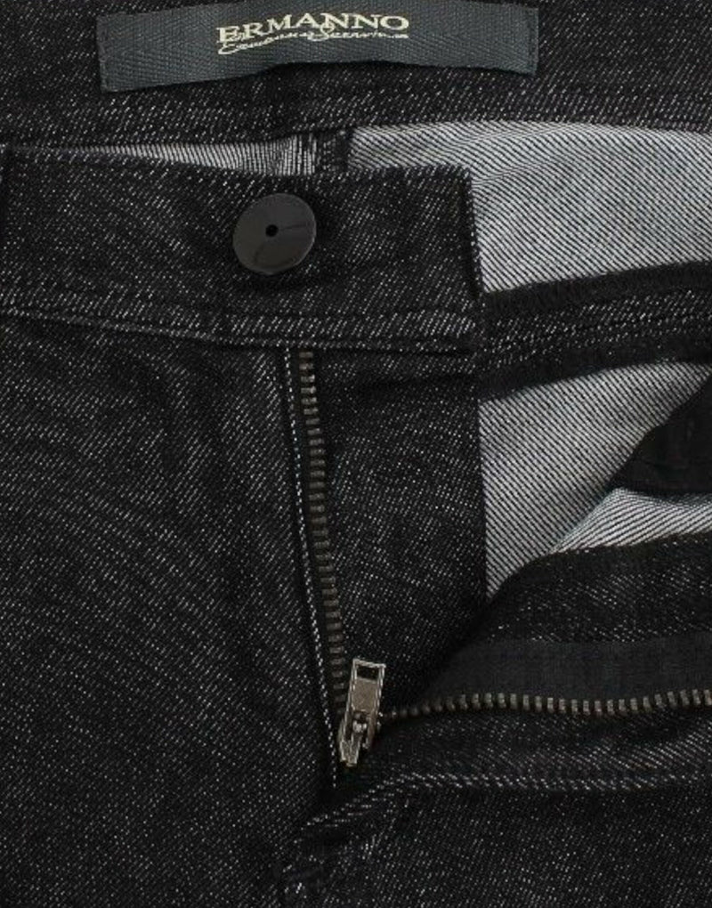 Jean slim noir en jean, taille skinny et extensible d'Ermanno Scervino.