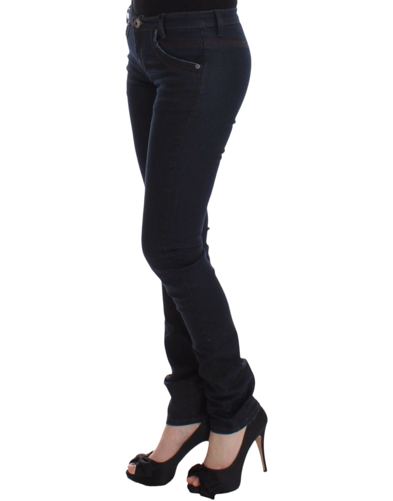 Jean slim bleu en denim, taille skinny et extensible, Ermanno Scervino.