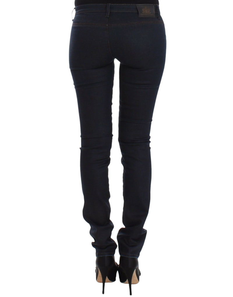 Jean slim bleu en denim, taille skinny et extensible, Ermanno Scervino.