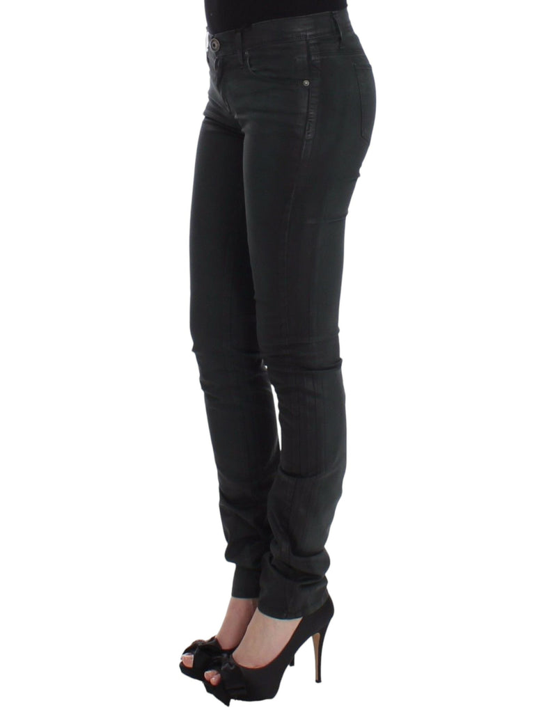 Pantalons en jean slim verts à jambes droites et stretch d'Ermanno Scervino