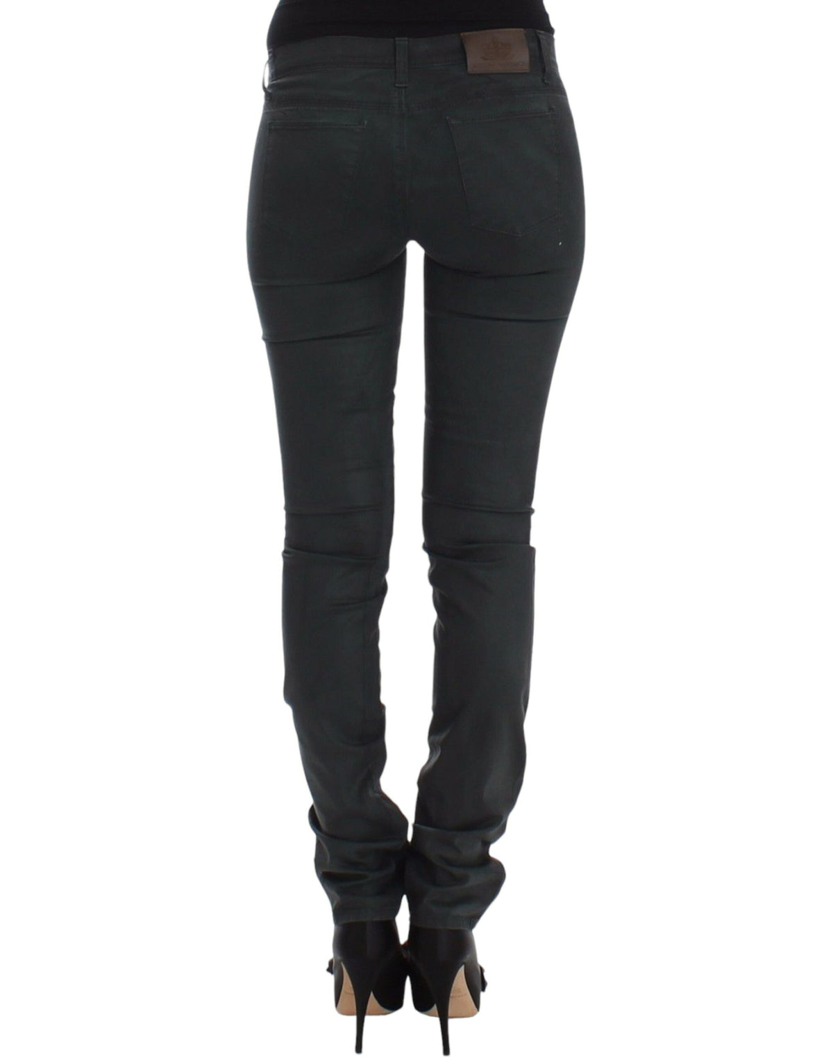Pantalons en jean slim verts à jambes droites et stretch d'Ermanno Scervino