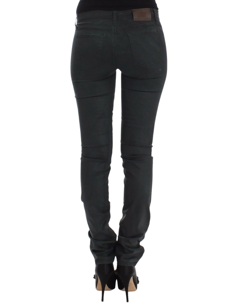 Pantalons en jean slim verts à jambes droites et stretch d'Ermanno Scervino
