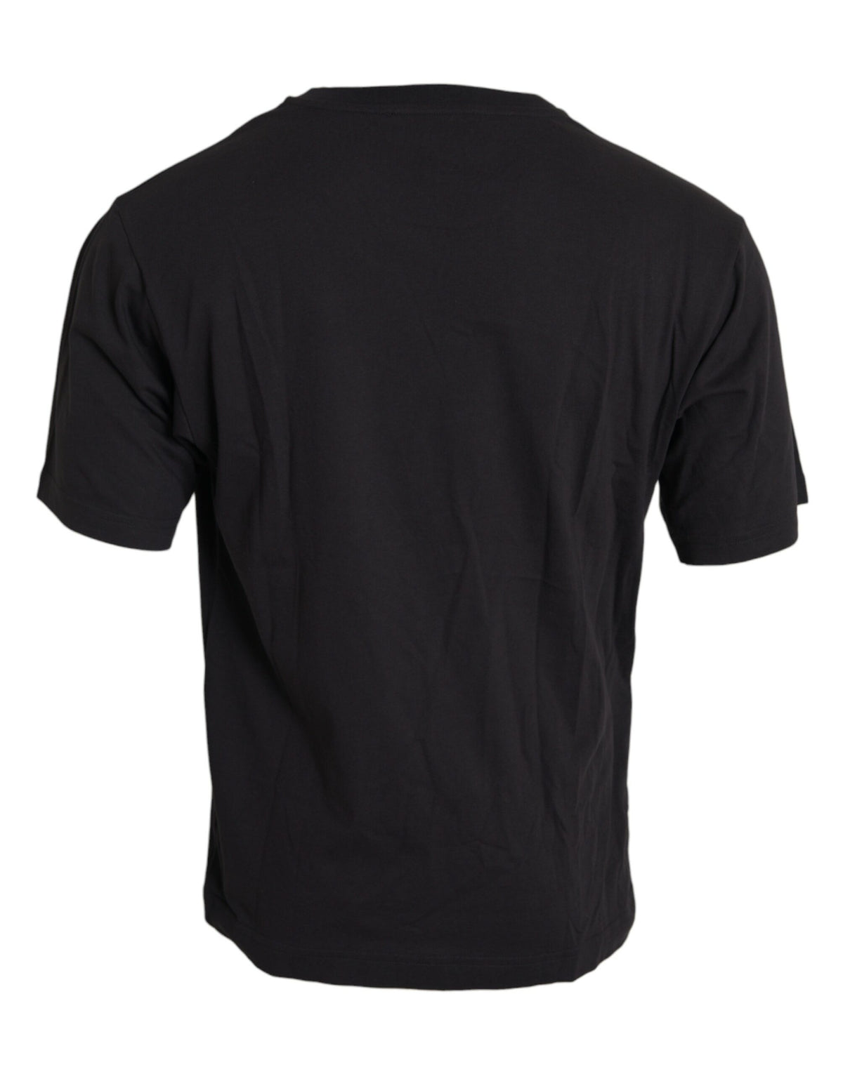 T-shirt en coton à col rond noir avec imprimé et poches de Dolce &amp; Gabbana