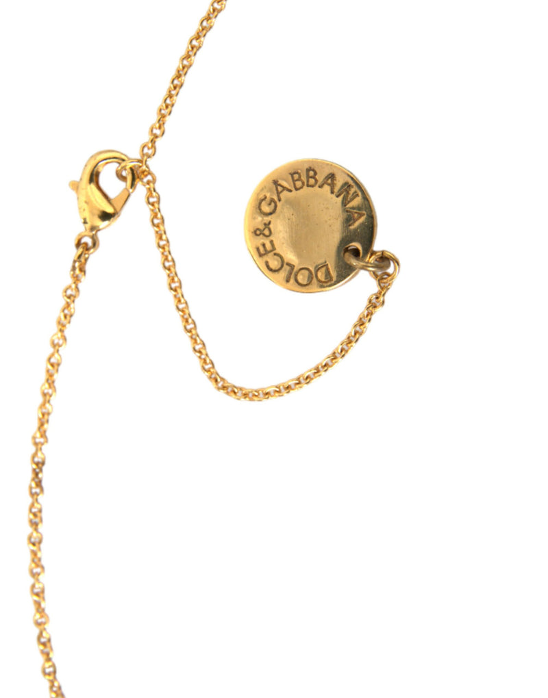 Collier Pendentif Coeur Chien en Laiton Doré Dolce & Gabbana
