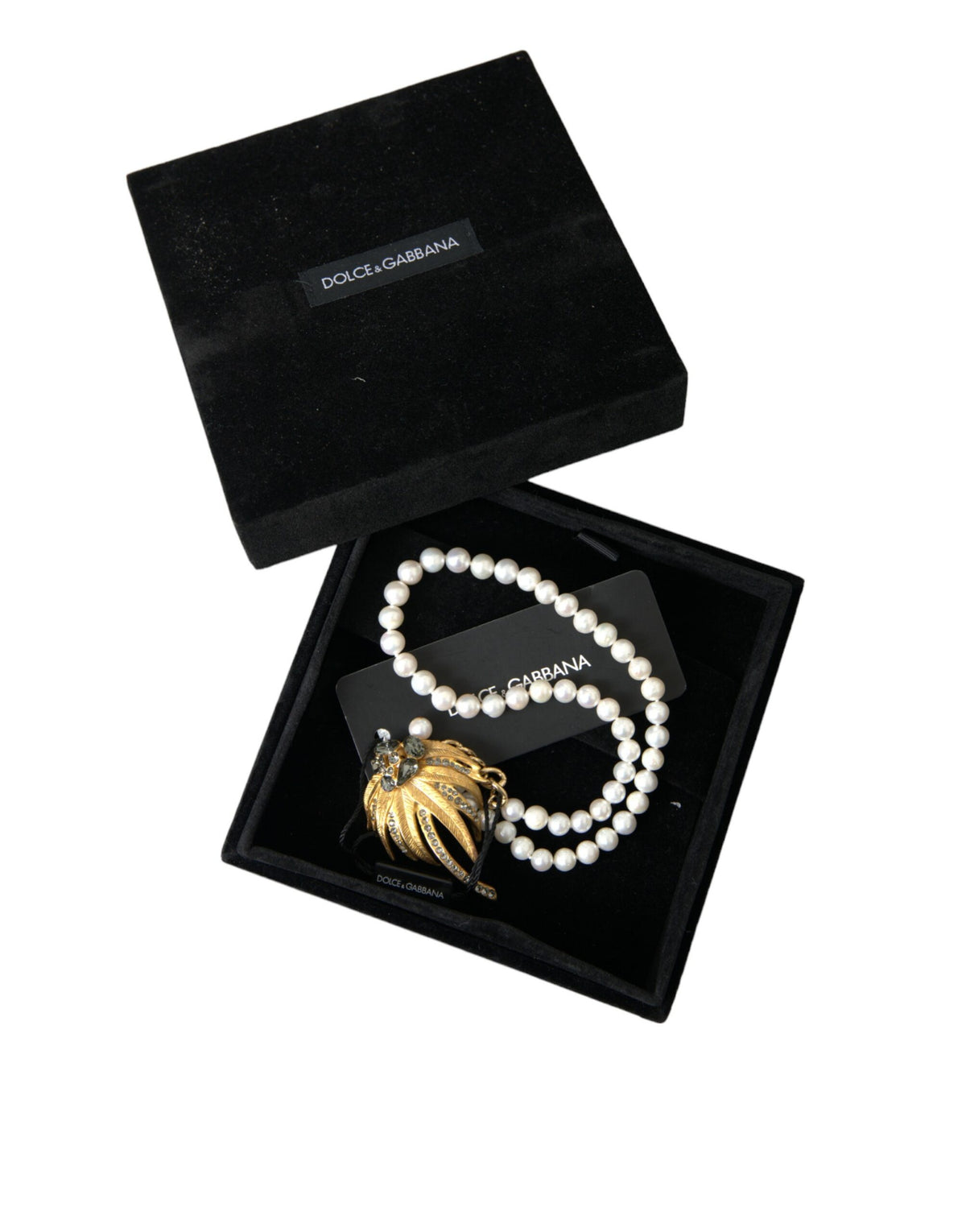 Collier Pendentif Arbre en Cristal et Perles Fausses Dolce & Gabbana