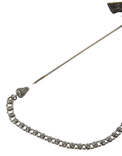 Dolce & Gabbana Messing Koper Zijde Revolver Pistool Heren Broche Revers Pin