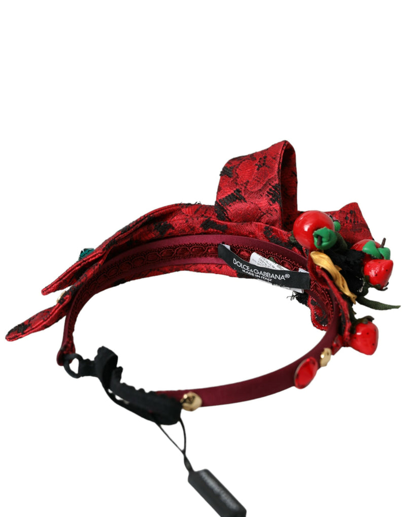 Dolce & Gabbana Red Cherry Sicily Embellished Diadem