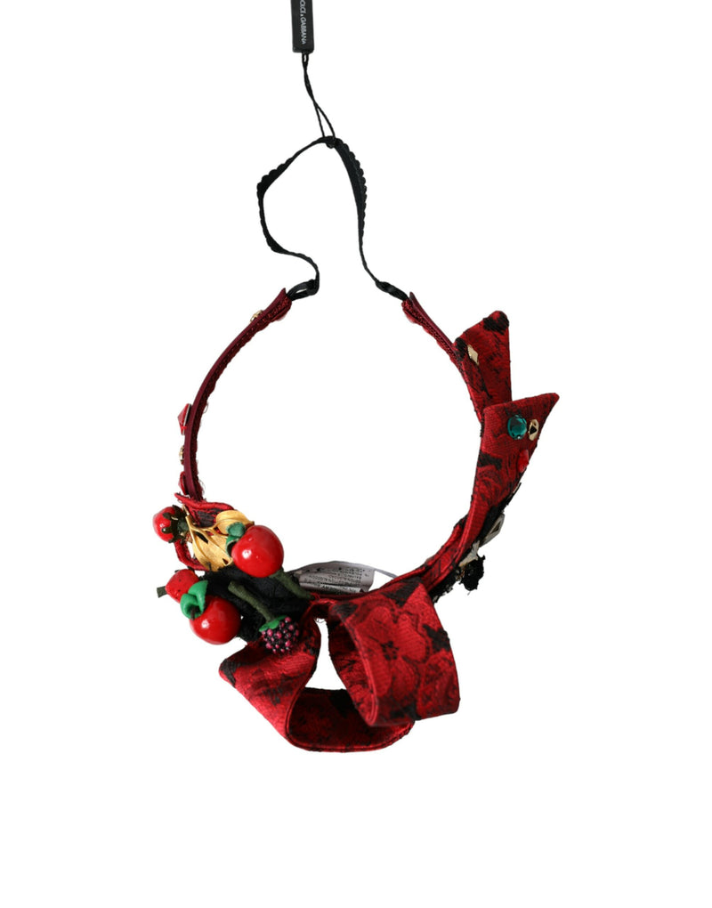 Dolce & Gabbana Red Cherry Sicily Embellished Diadem