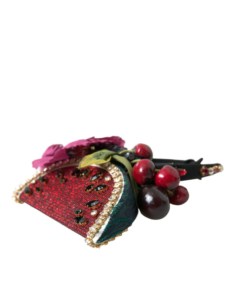 Dolce & Gabbana Red Watermelon Cherry Crystal Hairband Diadem