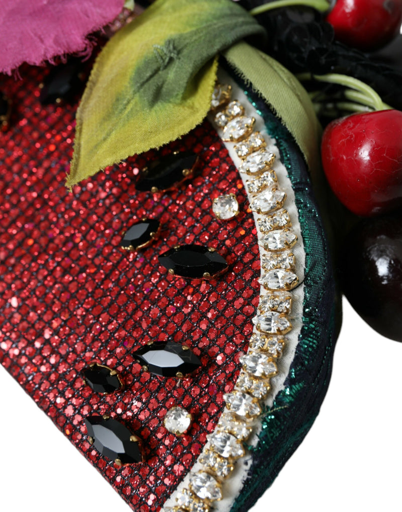 Dolce & Gabbana Red Watermelon Cherry Crystal Hairband Diadem