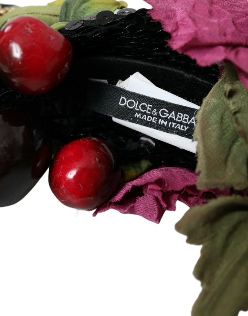 Dolce & Gabbana Red Watermelon Cherry Crystal Hairband Diadem