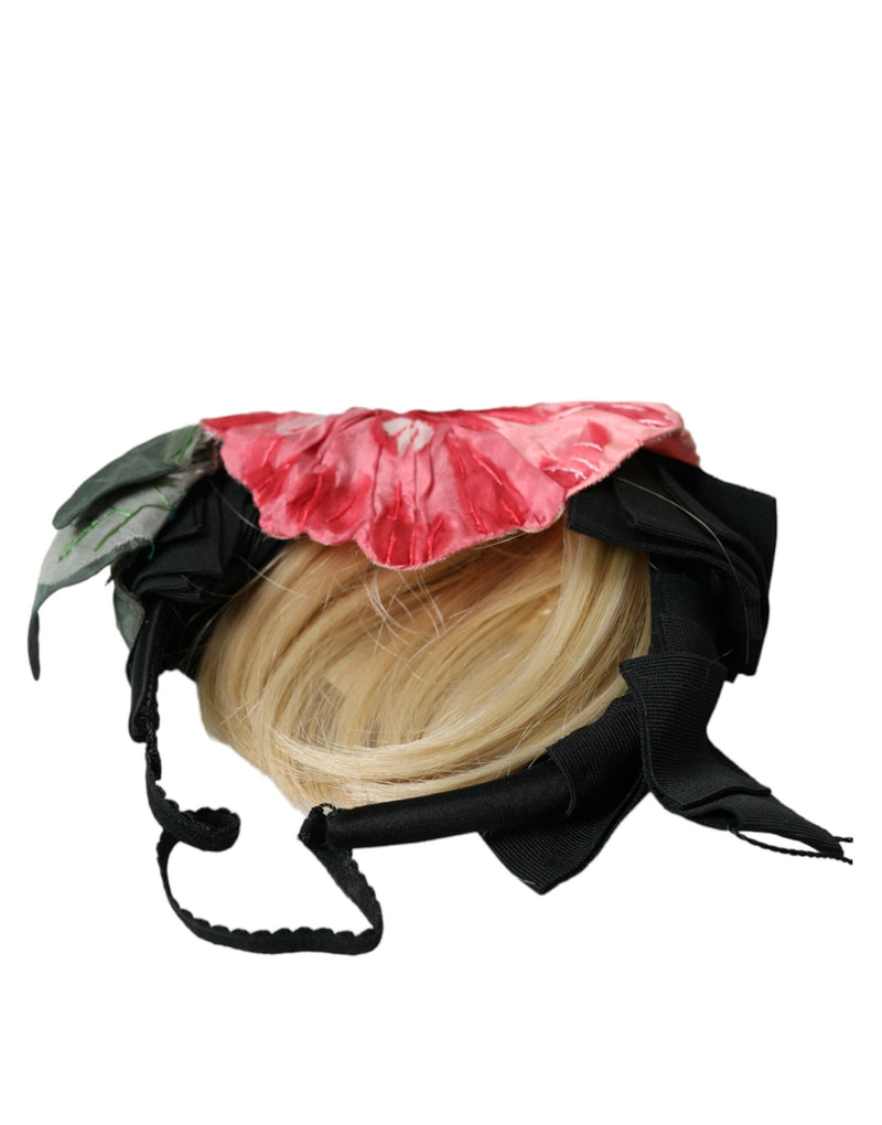 Dolce & Gabbana Black Viscose White Hair Parrucchiera Headband