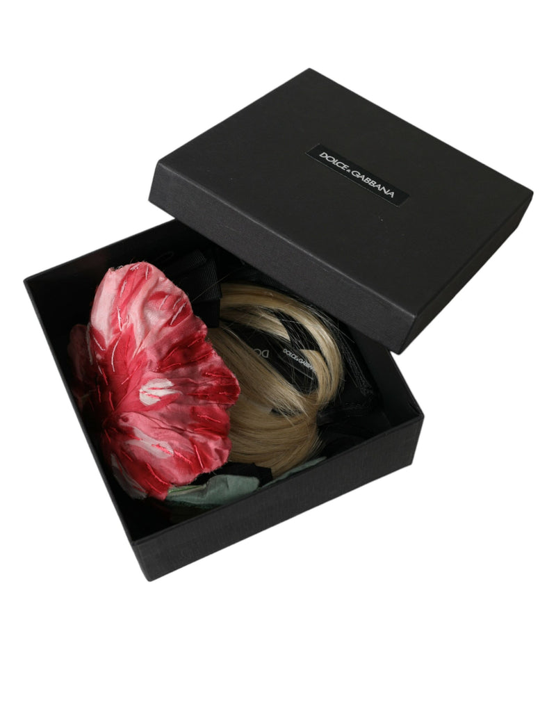 Dolce & Gabbana Black Viscose White Hair Parrucchiera Headband