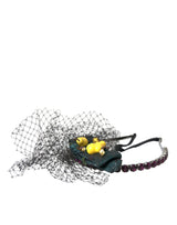 Dolce & Gabbana Black Lemons Sicily Purple Crystal Headband Diadem