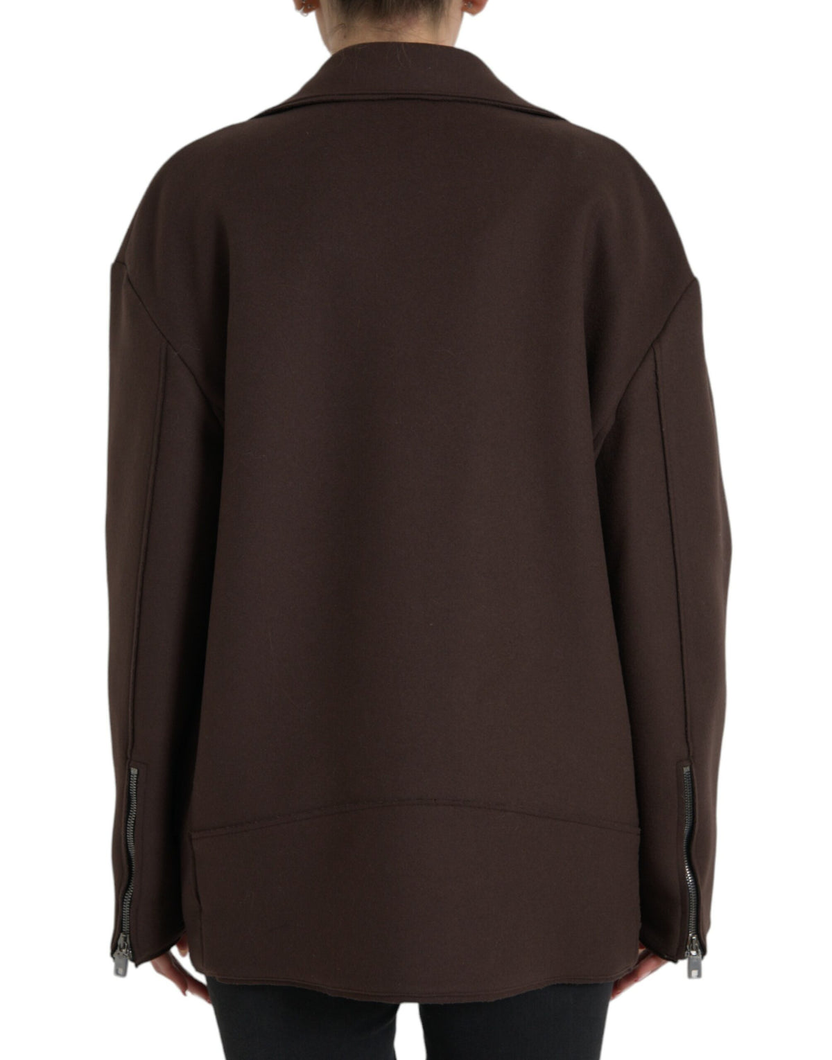 Dolce & Gabbana Brown Biker Wool Jacket - Élégance et Style