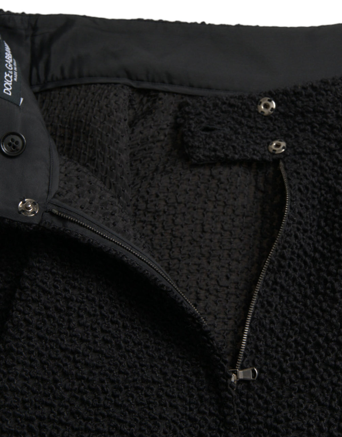 Dolce & Gabbana Jupe Noire Taille Haute A-ligne Longueur Genou