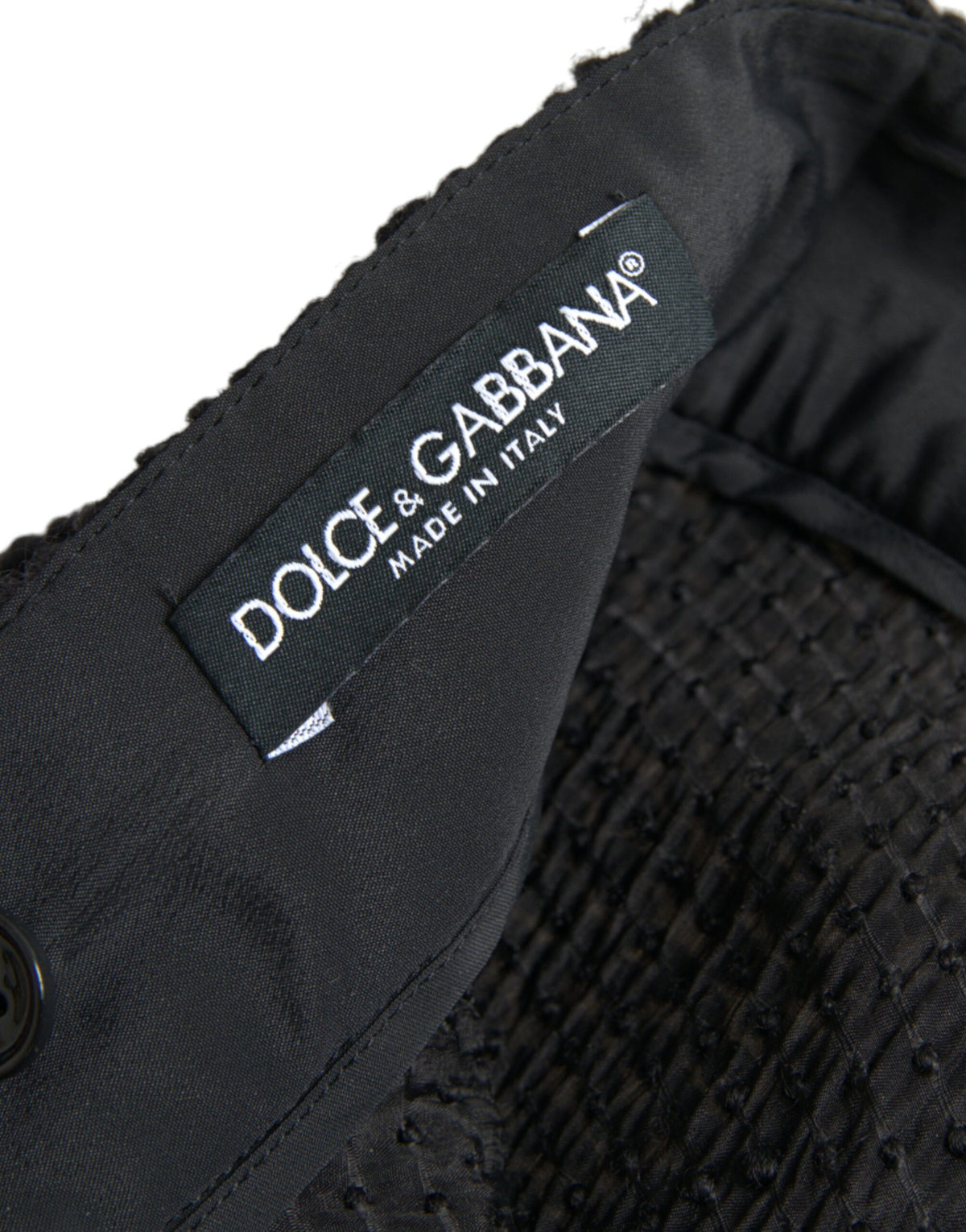 Dolce & Gabbana Jupe Noire Taille Haute A-ligne Longueur Genou