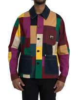 Veste en coton à col montant multicolore et patchwork de Dolce & Gabbana