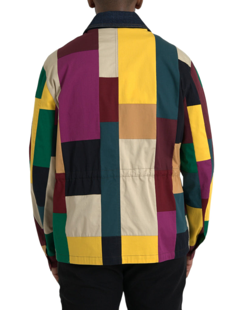 Dolce & Gabbana Multicolour Patchwork Jasje met Kraag van Katoen
