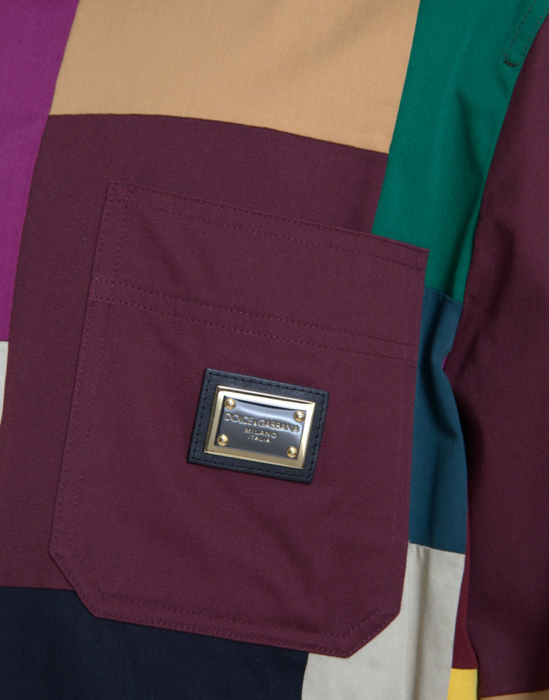 Dolce & Gabbana Multicolour Patchwork Jasje met Kraag van Katoen