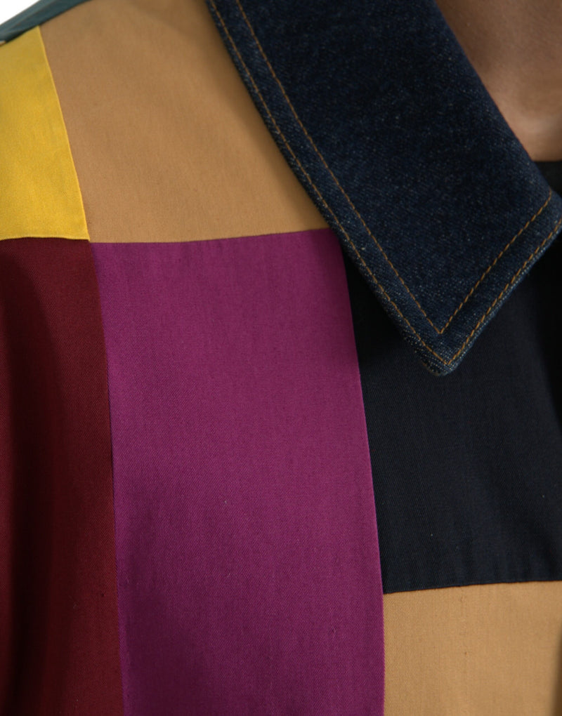 Dolce & Gabbana Multicolour Patchwork Jasje met Kraag van Katoen