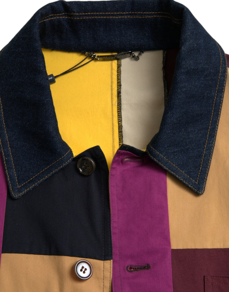 Dolce & Gabbana Multicolour Patchwork Jasje met Kraag van Katoen