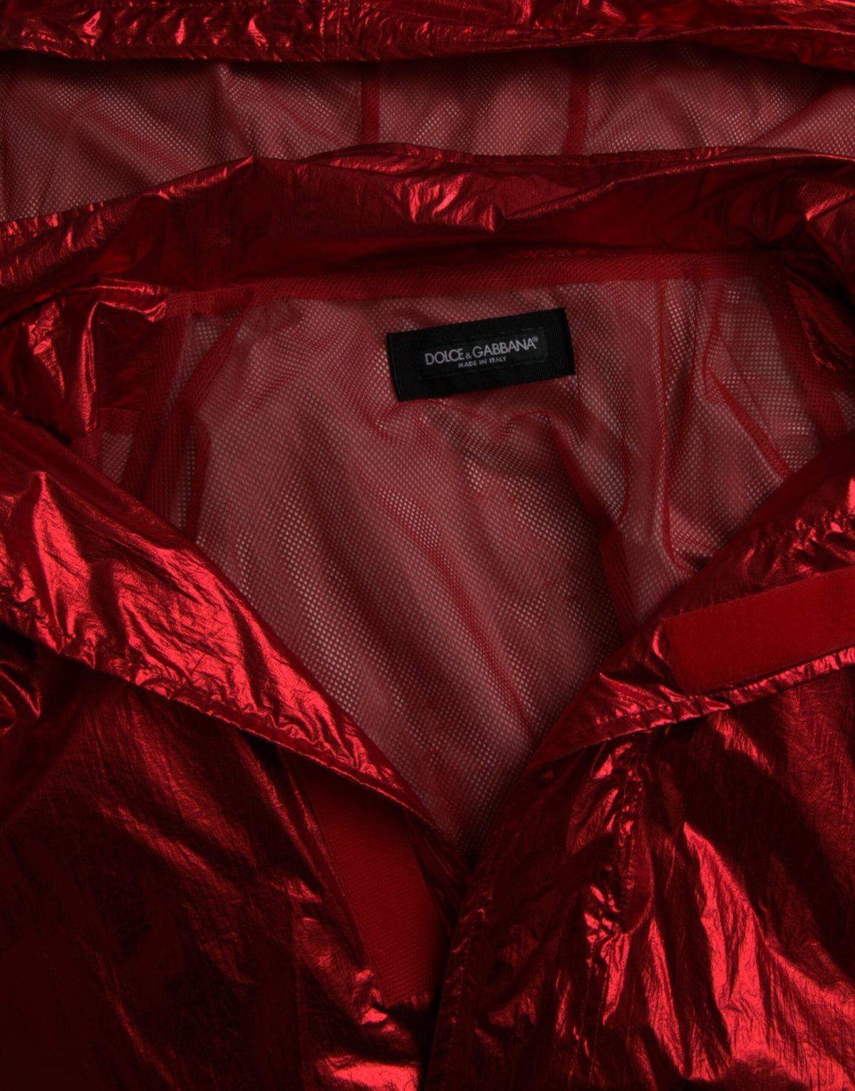 Sweat à capuche en nylon rouge de Dolce & Gabbana