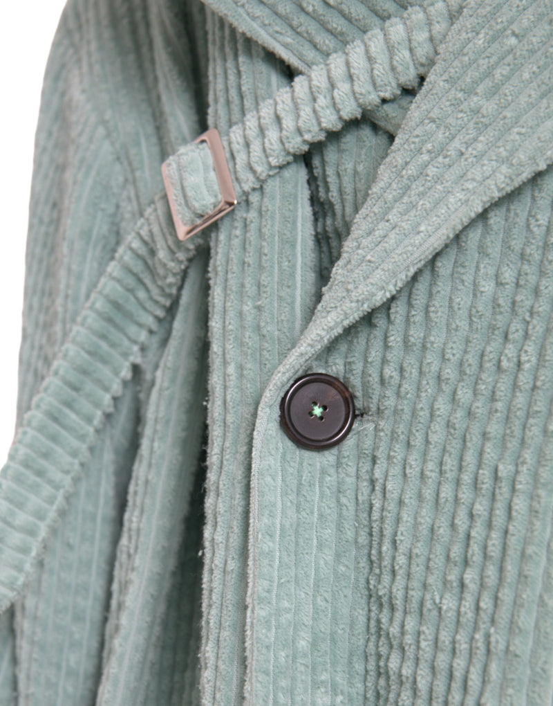 Dolce & Gabbana blauw, dubbelgeknopt, corduroy katoenen jack