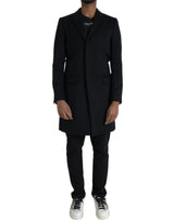 Dolce & Gabbana Trench-manteau noir à simple boutonnage