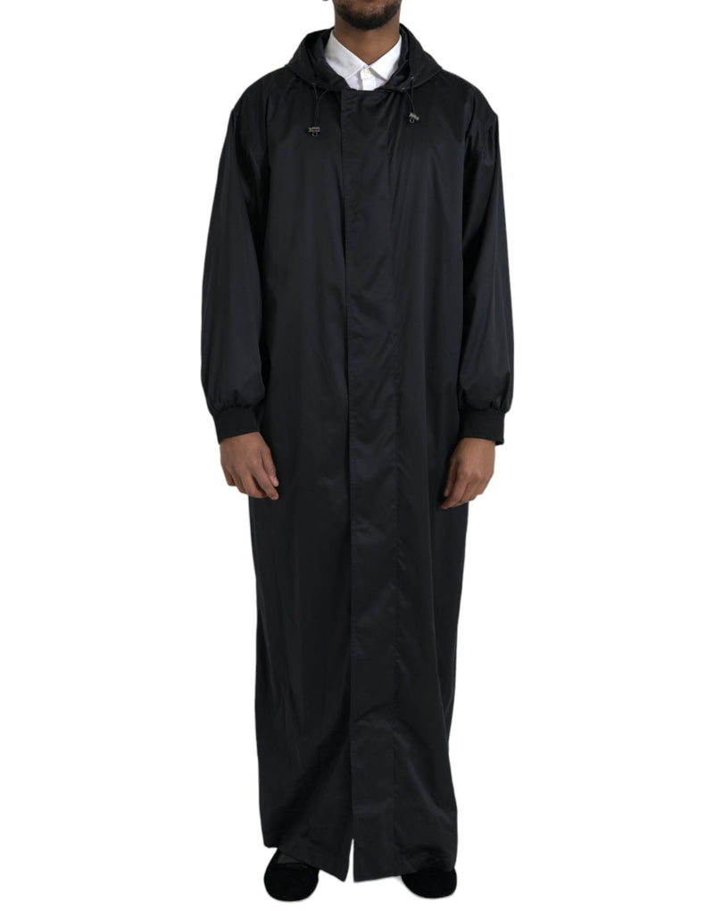 Dolce & Gabbana Zwarte Polyester Windbreakerjas met Capuchon