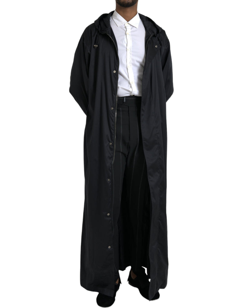 Dolce & Gabbana Zwarte Polyester Windbreakerjas met Capuchon