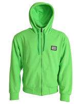 Pull à capuche à fermeture éclair intégrale en vert néon de Dolce &amp; Gabbana