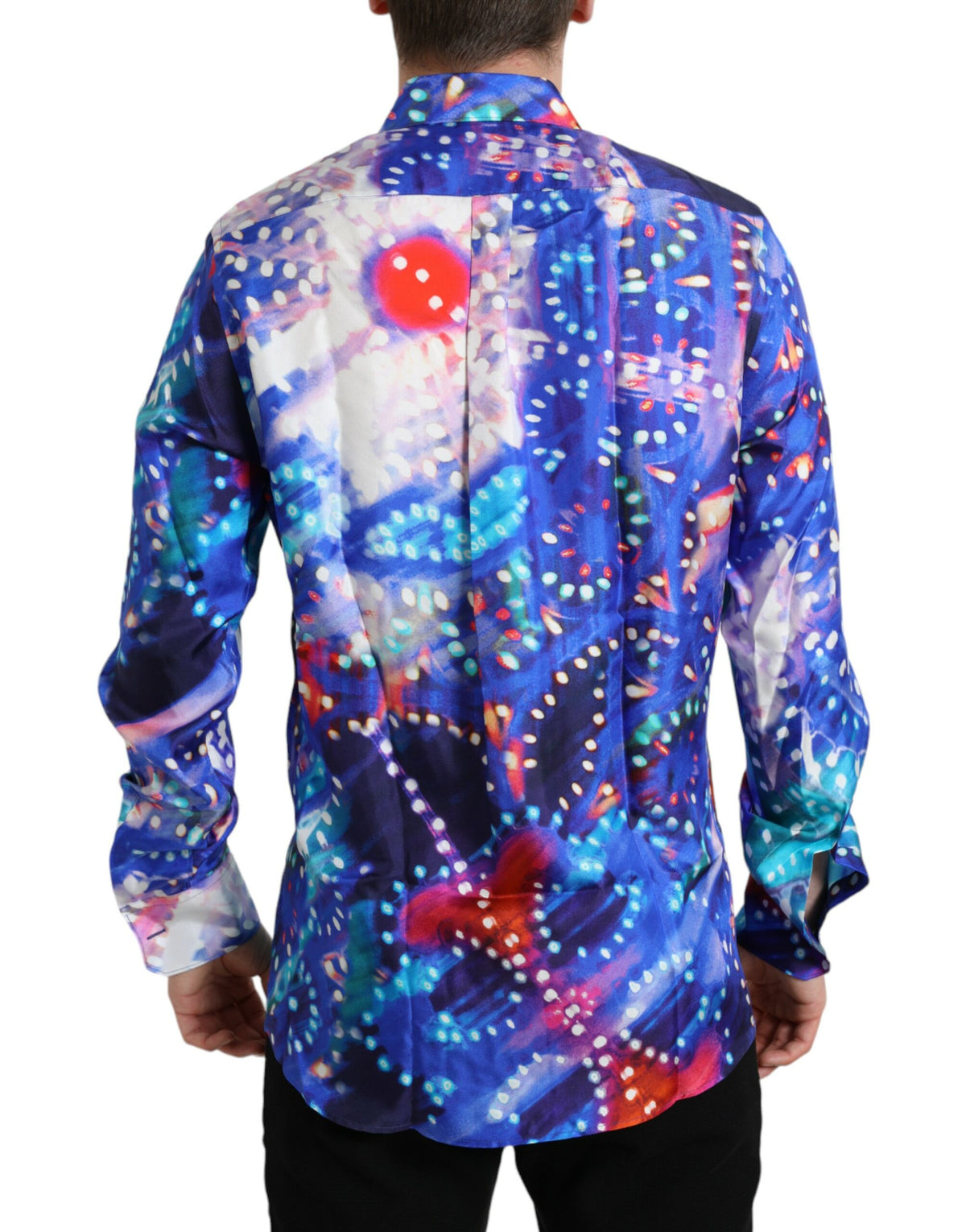 Chemise MARTINI en soie violette Luminarie, coupe slim, Dolce &amp; Gabbana