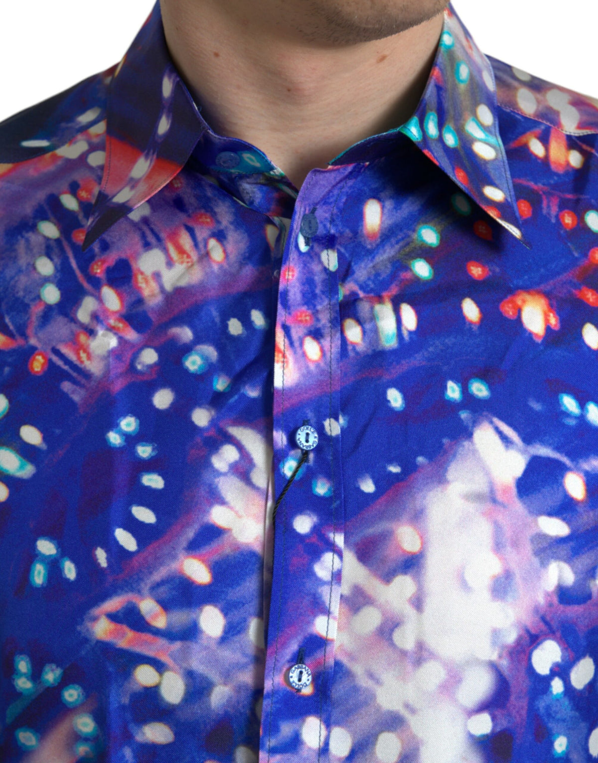 Chemise MARTINI en soie violette Luminarie, coupe slim, Dolce &amp; Gabbana