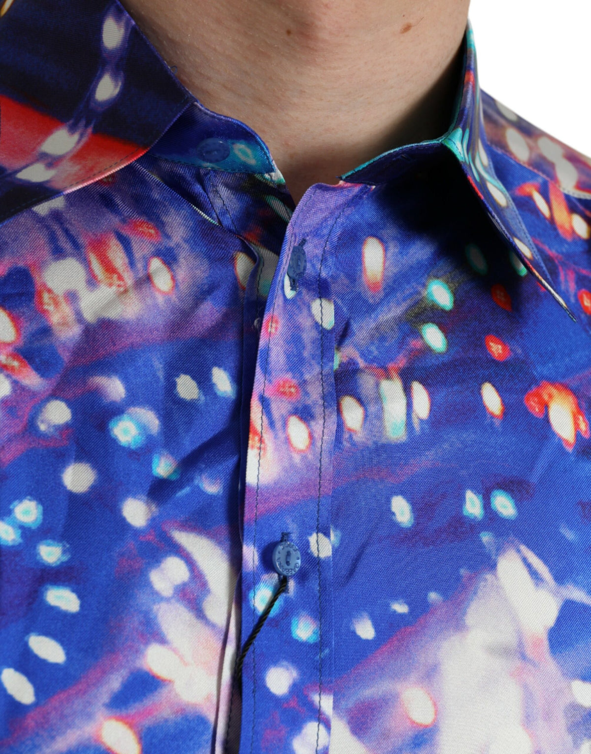 Chemise MARTINI en soie violette Luminarie, coupe slim, Dolce &amp; Gabbana