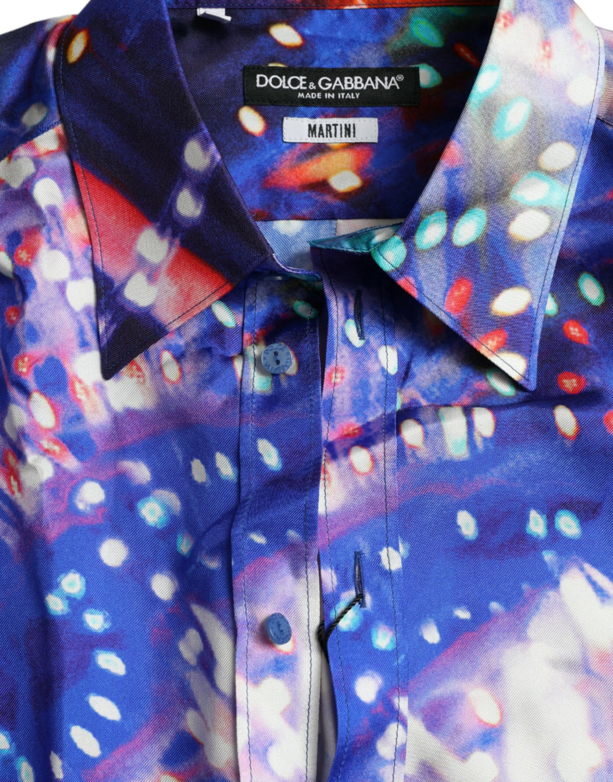 Chemise MARTINI en soie violette Luminarie, coupe slim, Dolce &amp; Gabbana