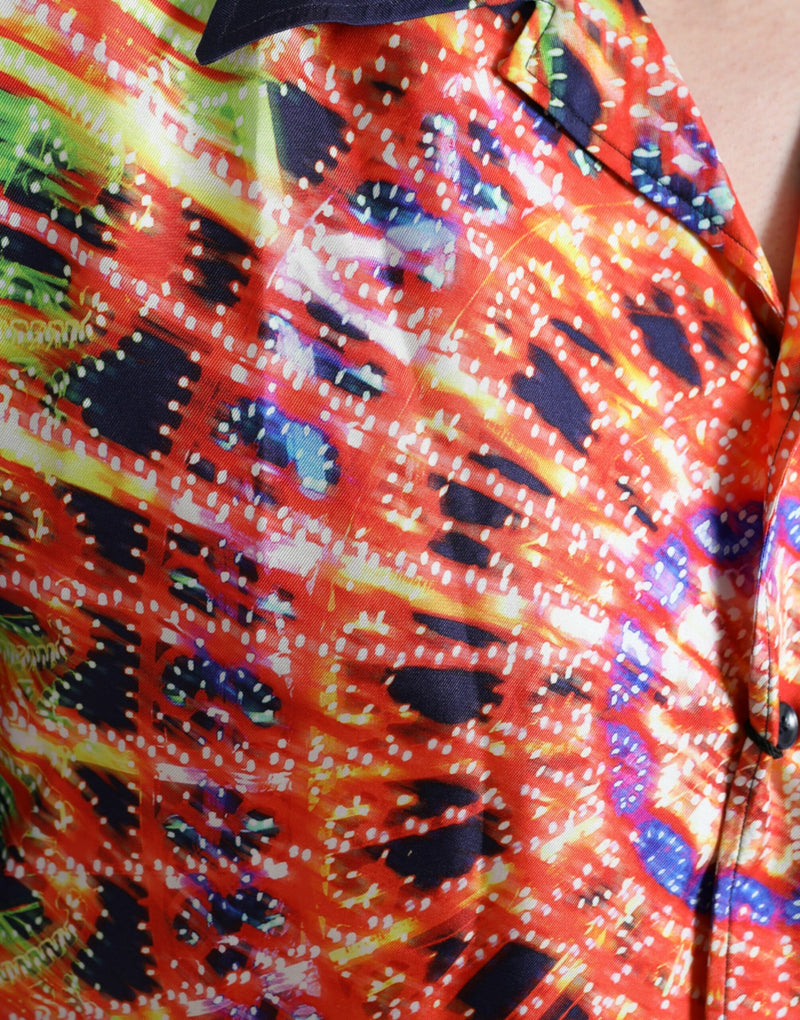 Chemise décontractée en soie multicolore Luminarie de Dolce &amp; Gabbana