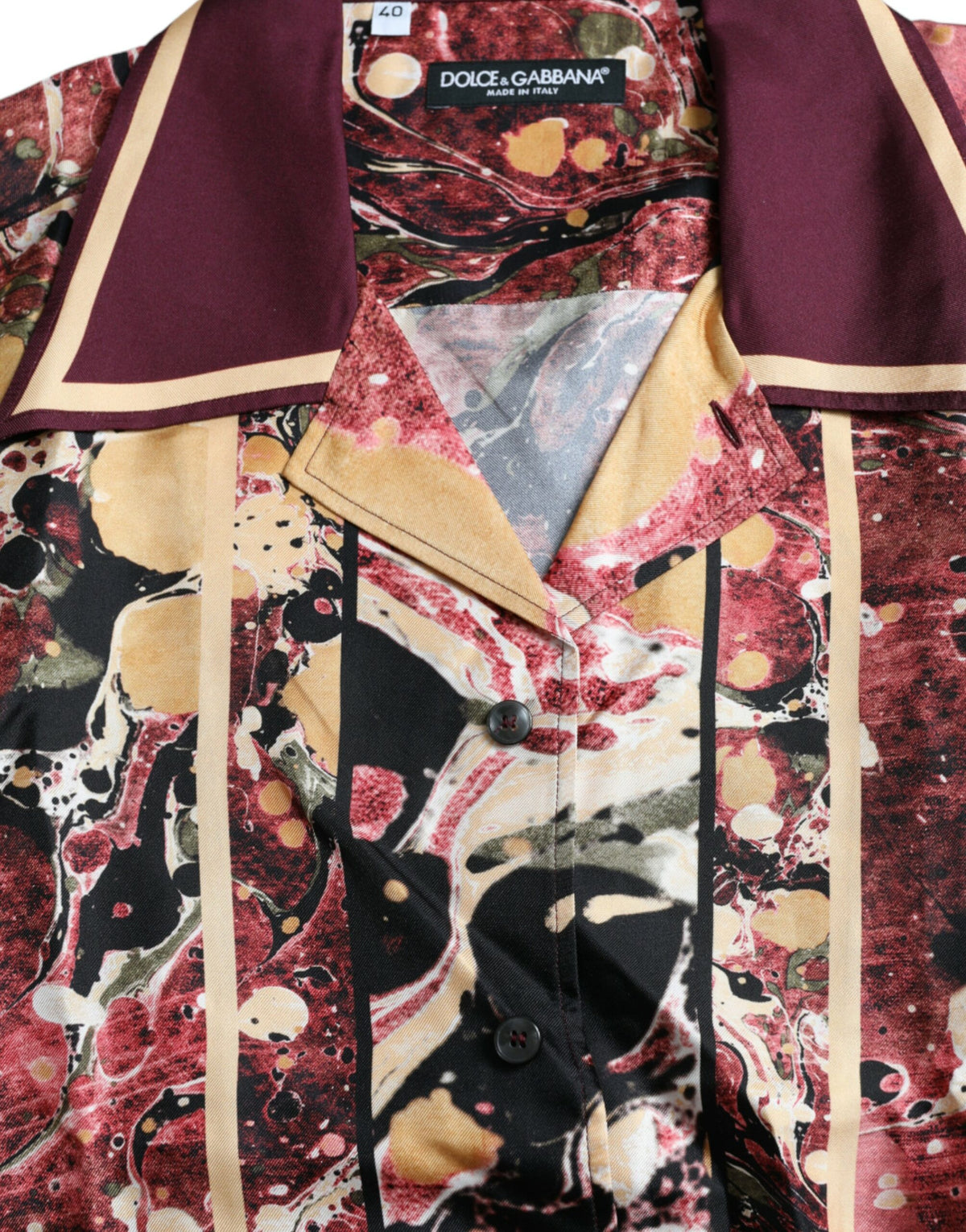 Chemise en soie à boutons multicolores de Dolce &amp; Gabbana
