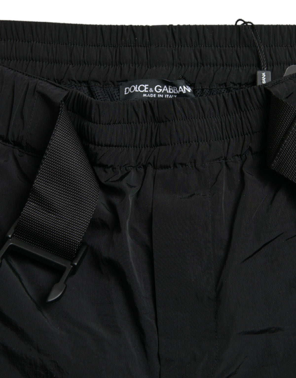 Pantalons de jogging en nylon à imprimé léopard noir et rouge de Dolce &amp; Gabbana