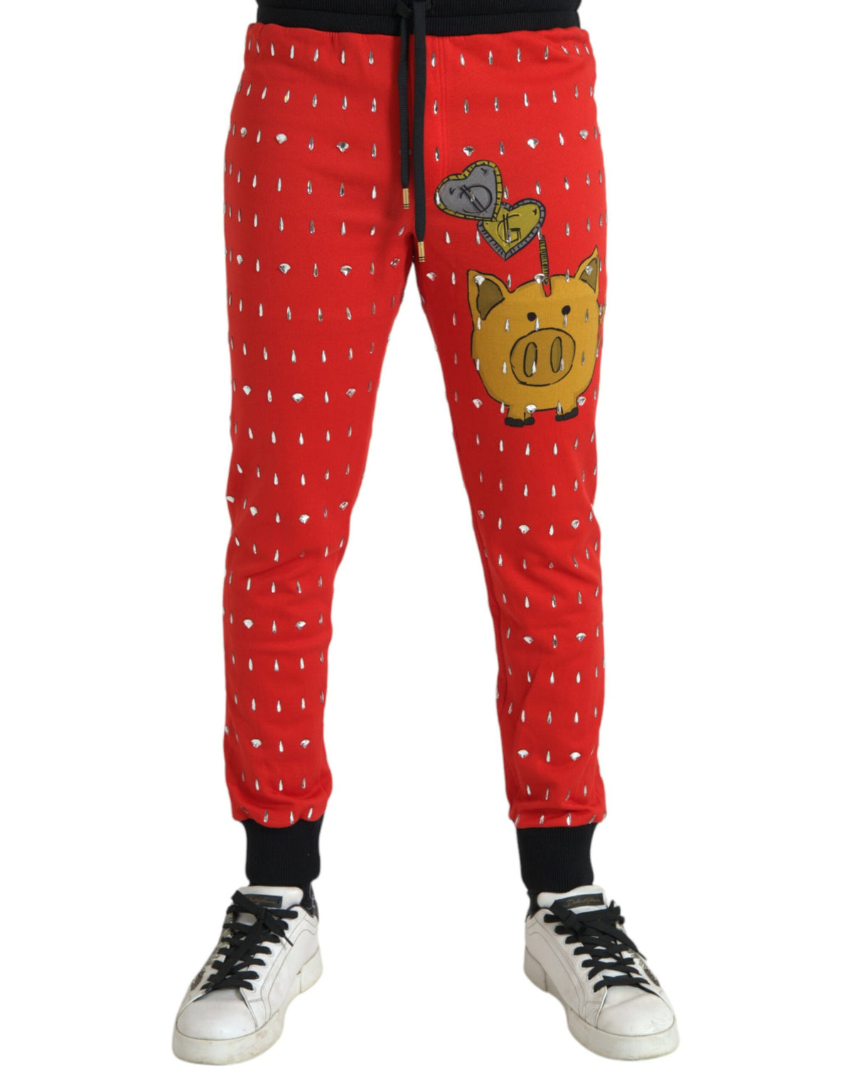 Pantalon de jogging Dolce &amp; Gabbana rouge, année du cochon.