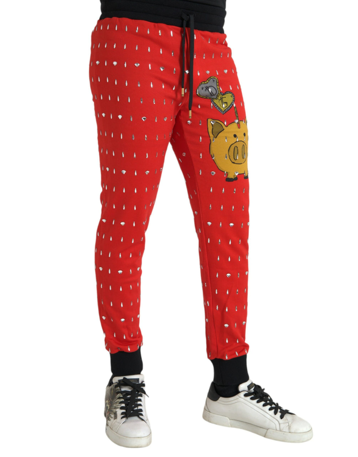 Pantalon de jogging Dolce &amp; Gabbana rouge, année du cochon.