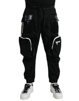 Pantalon de jogging cargo en nylon noir Dolce &amp; Gabbana pour homme