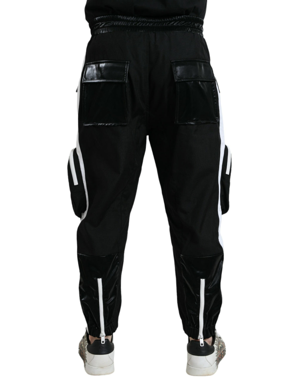 Pantalon de jogging cargo en nylon noir Dolce &amp; Gabbana pour homme