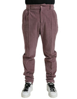 Pantalon skinny en coton extensible à carreaux violet de Dolce &amp; Gabbana