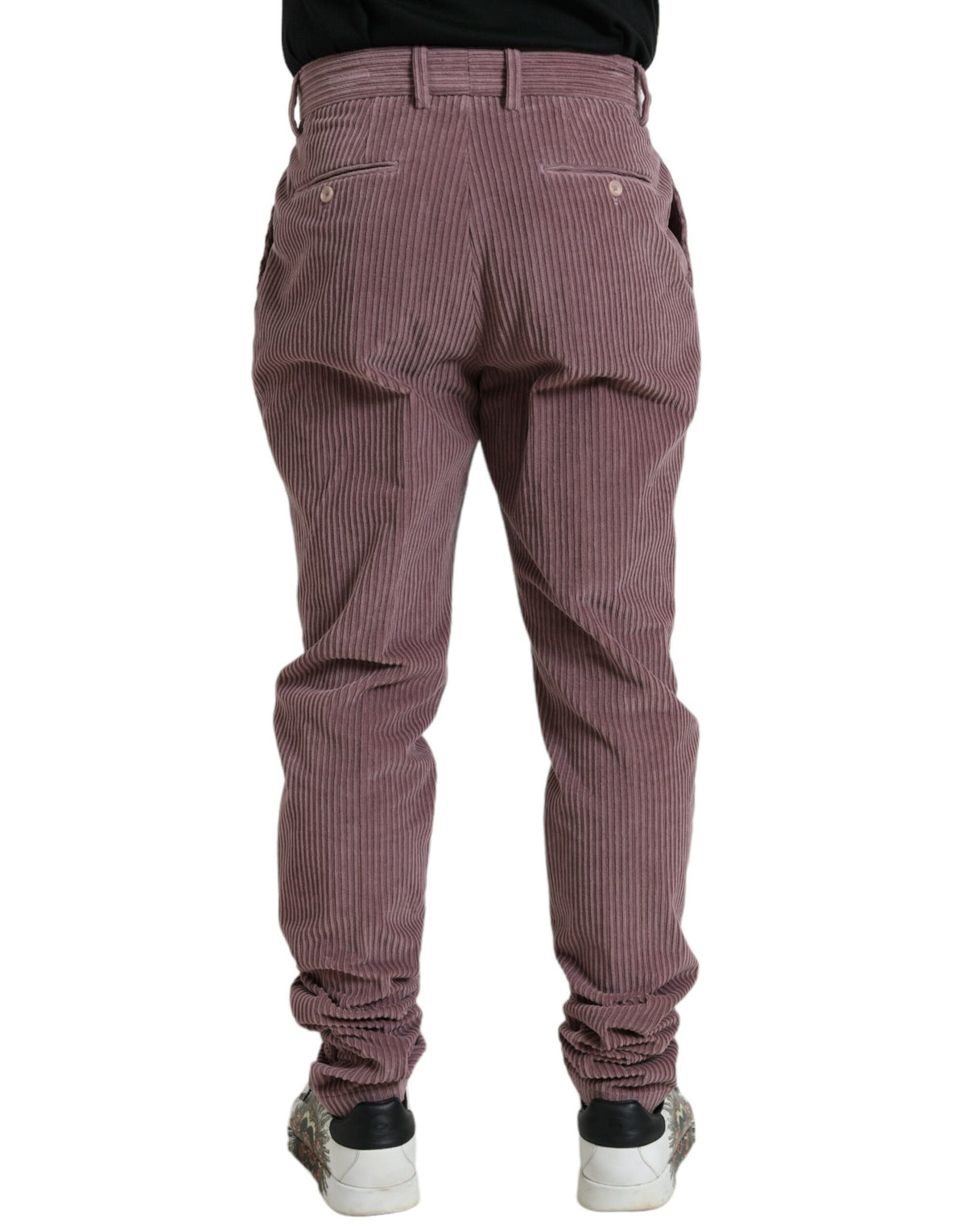 Pantalon skinny en coton extensible à carreaux violet de Dolce &amp; Gabbana