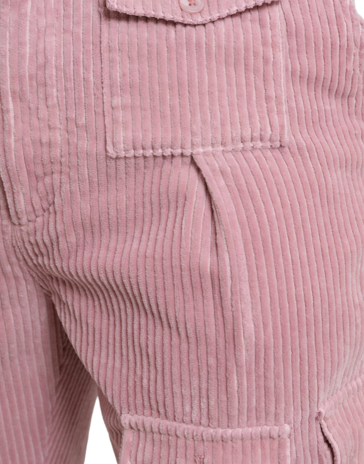 Jeans cargo skinny en coton extensible à carreaux de velours rose de Dolce &amp; Gabbana