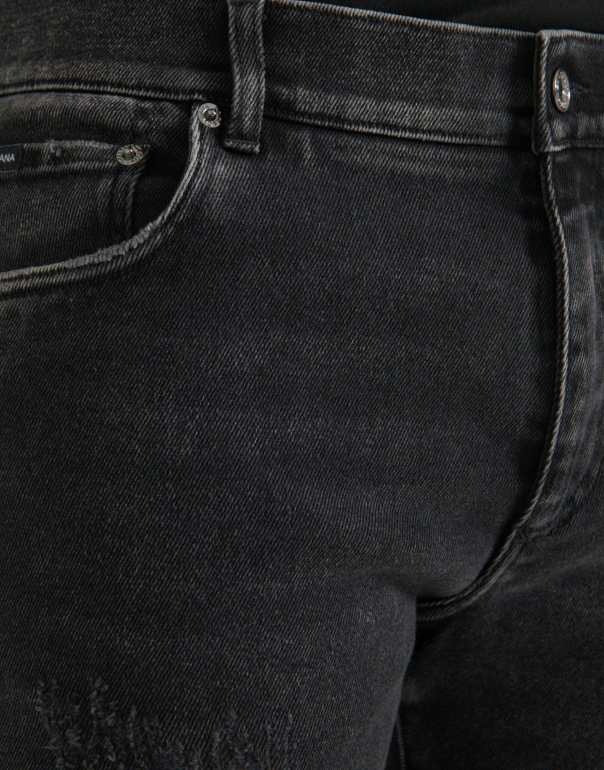 Jeans skinny en coton stretch gris avec logo Dolce &amp; Gabbana