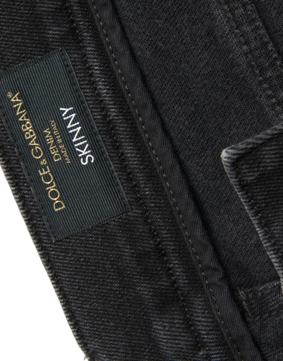 Jeans skinny en coton stretch gris avec logo Dolce &amp; Gabbana