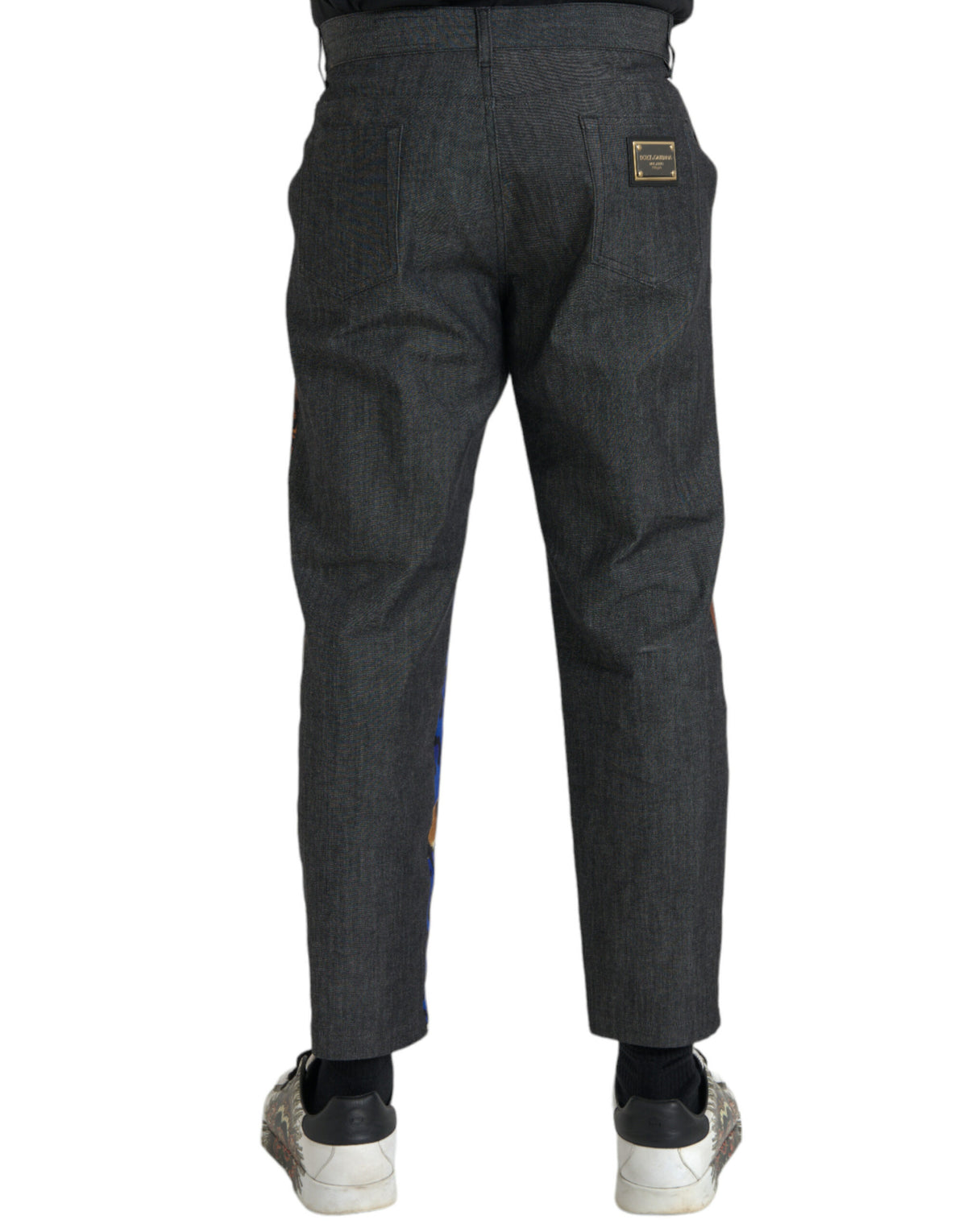 Pantalon ample et fuselé en coton à motifs léopard et tigre multicolores de Dolce &amp; Gabbana